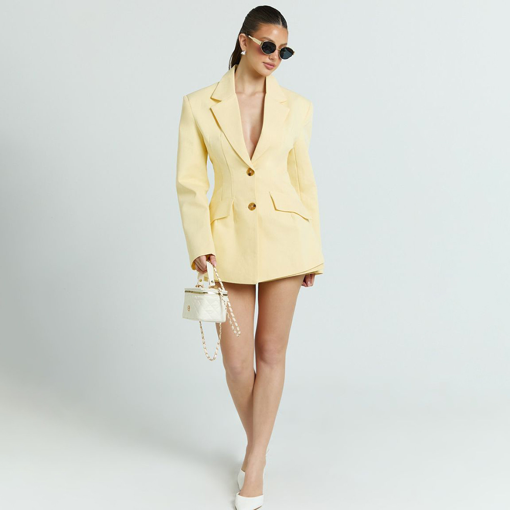 Yellow Formal Wear Women - Ensemble tailleur 2 pièces jaune clair