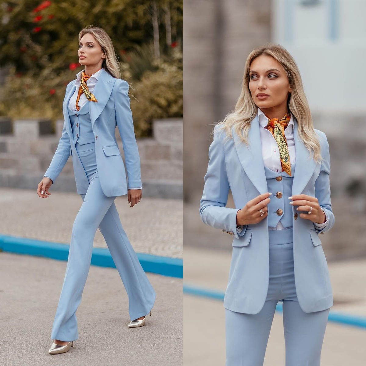 Women'S Formal Jackets To Wear With Dresses - Costume formel pour femme bleu ciel,