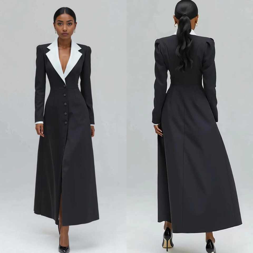 Women'S Formal Jackets To Wear With Dresses - Blazer long pour femme, coupe trapèze,