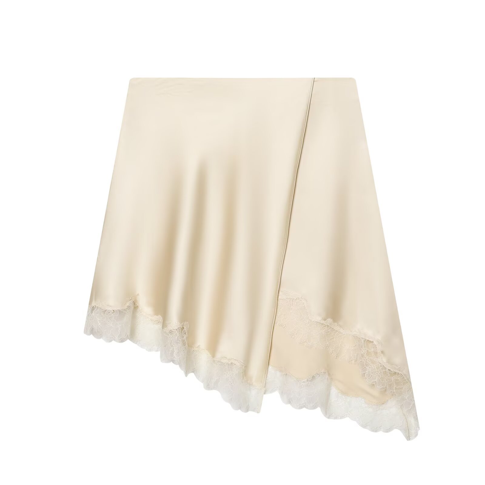 Yellow Formal Wear Women - Jupe élégante en satin beige pour