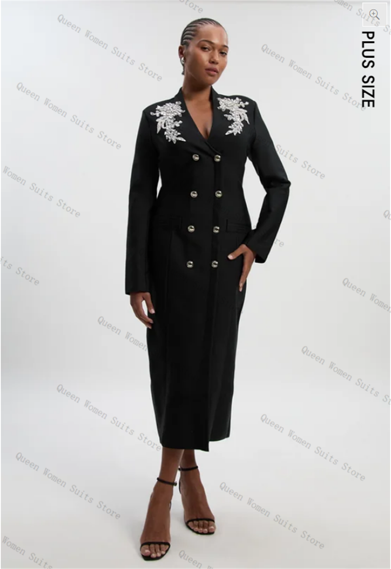 Women'S Formal Wear Wedding Guest - Costume en coton noir pour femmes,