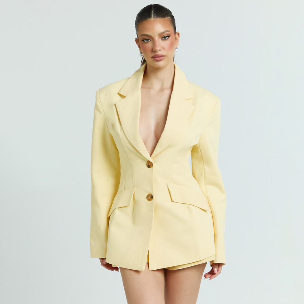 Ensemble tailleur 2 pièces jau - Yellow Formal Wear Women avis et prix