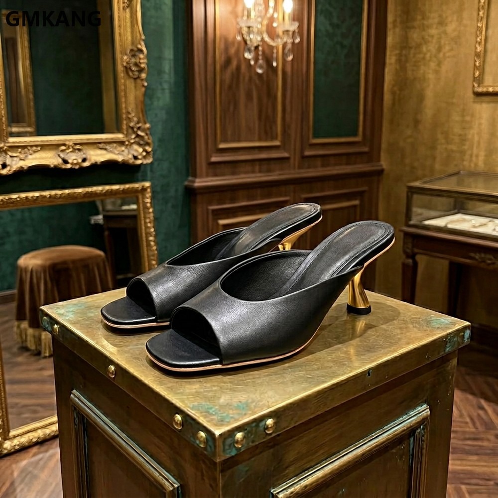 Sandales mules à bout carré po - Kitten Heel Women avis et prix