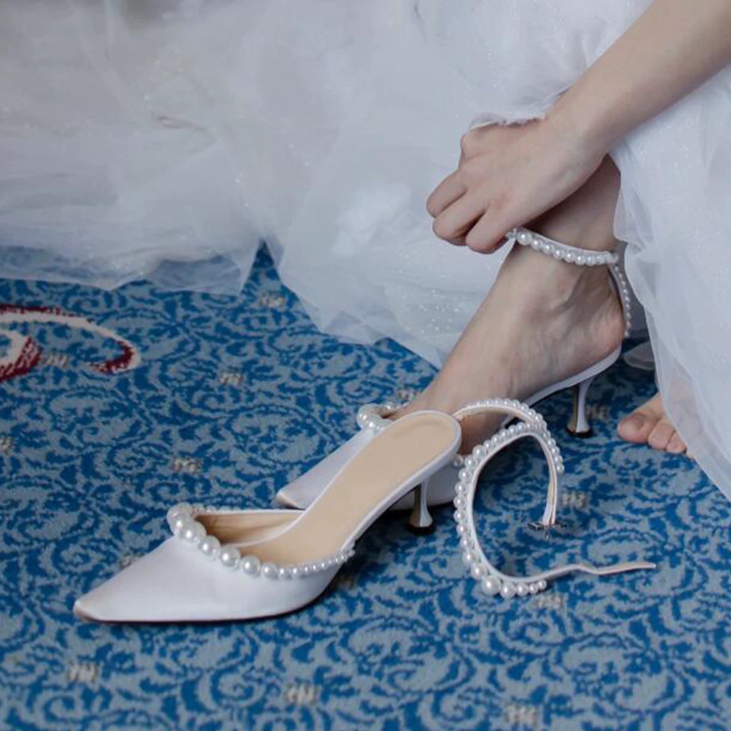 Escarpins blancs en cuir à tal - Kitten Heel Women avis et prix