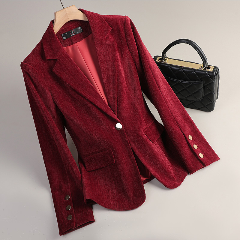 Blazer en velours jaune or pou - Yellow Formal Wear Women avis et prix