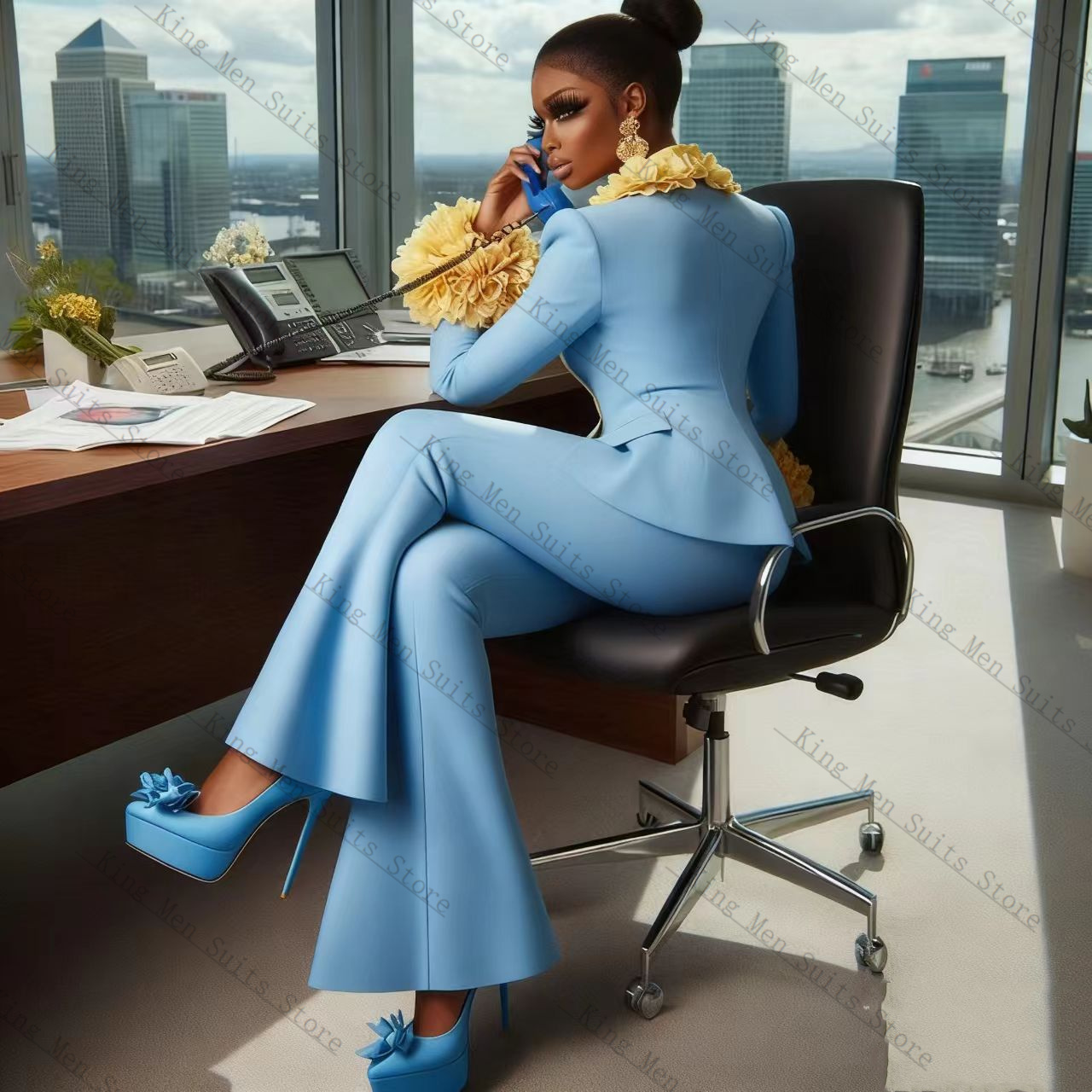 Ensemble de costume bleu clair - Women'S Formal Wear Wedding Guest avis et prix