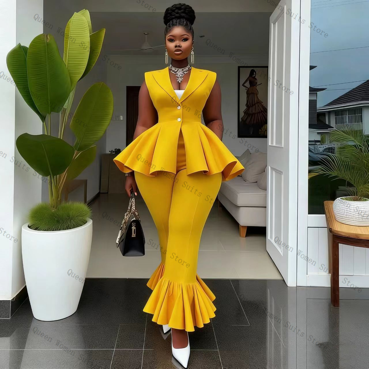 Ensemble pantalon de costume j - Yellow Formal Wear Women avis et prix