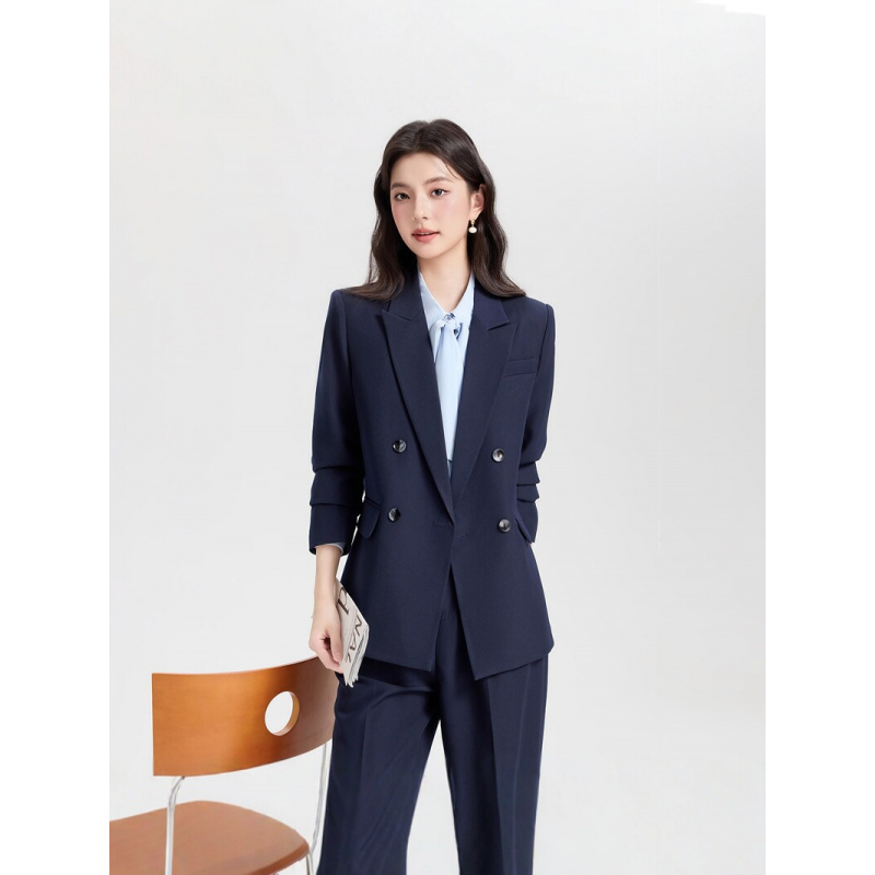 Costume d'affaires croisé bleu - Women Formal Wear For Interview avis et prix