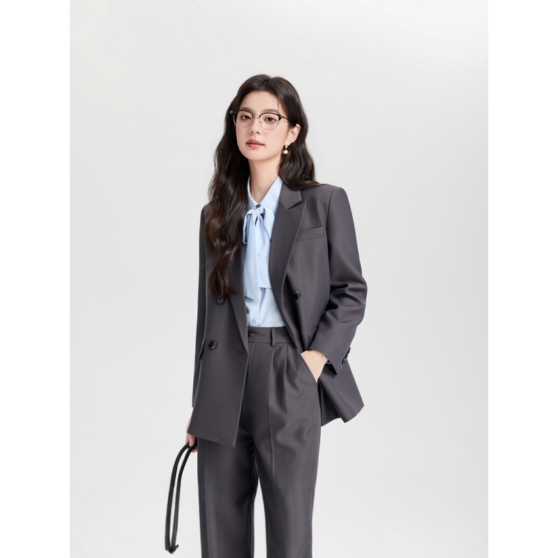 Costume d'affaires croisé bleu - Women Formal Wear For Interview avis et prix