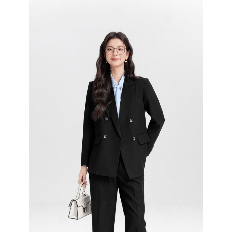 Costume d'affaires croisé bleu - Women Formal Wear For Interview avis et prix