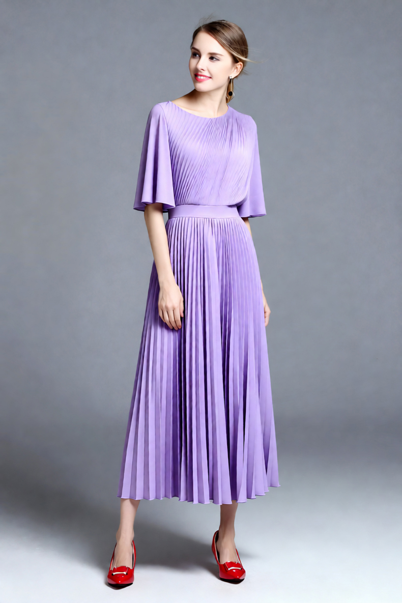 Robe midi plissée à manches ca - Women'S Formal Wear Wedding Guest avis et prix