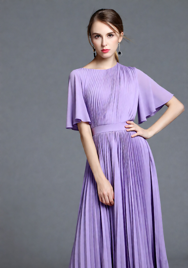 Robe midi plissée à manches ca - Women'S Formal Wear Wedding Guest avis et prix