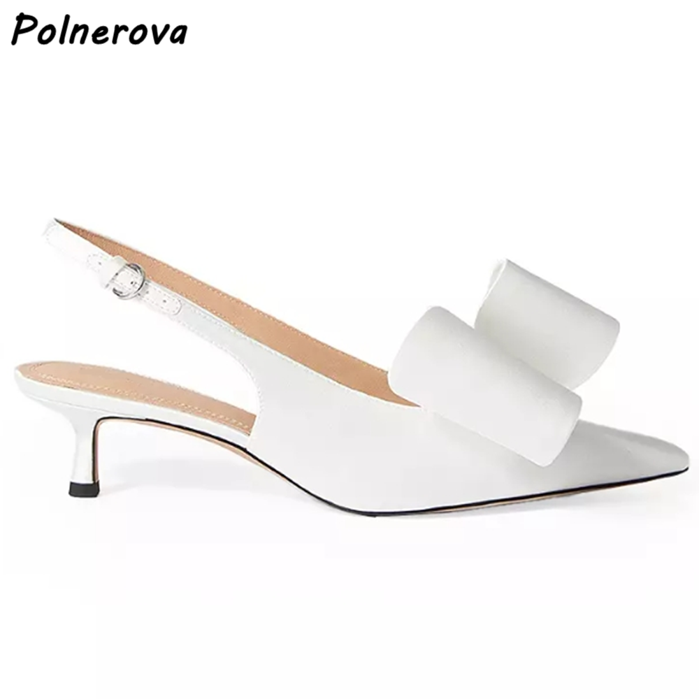 Sandales blanches à nœud papil - Kitten Heel Women avis et prix