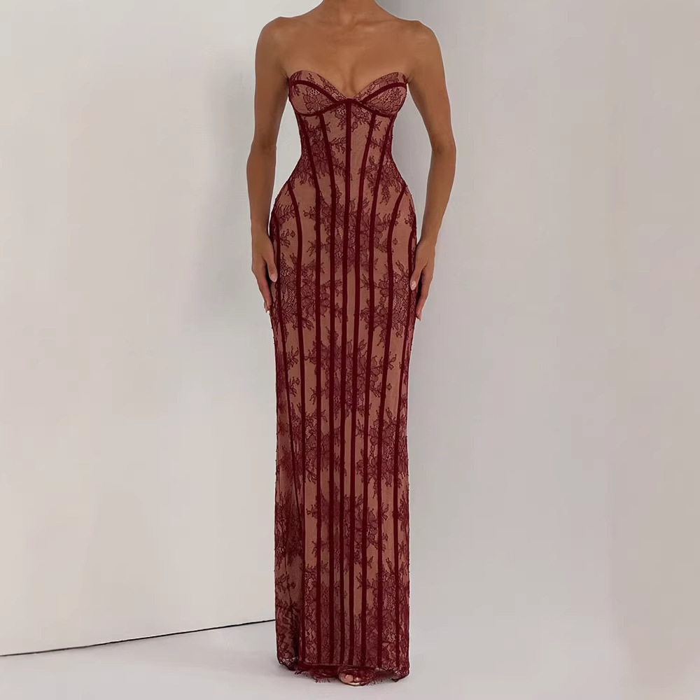 Robe longue moulante sans bret - Women Formal Wear For Summer avis et prix