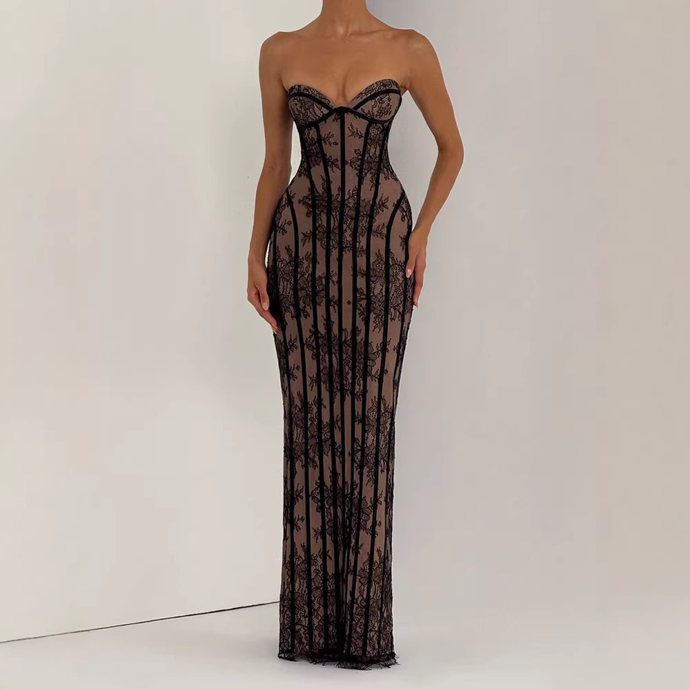 Robe longue moulante sans bret - Women Formal Wear For Summer avis et prix