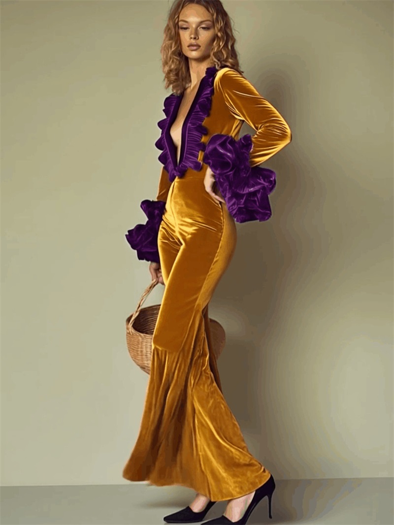 Combinaison Femme en Velours J - Yellow Formal Wear Women avis et prix