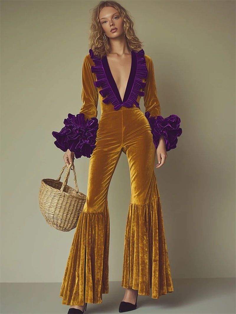 Combinaison Femme en Velours J - Yellow Formal Wear Women avis et prix